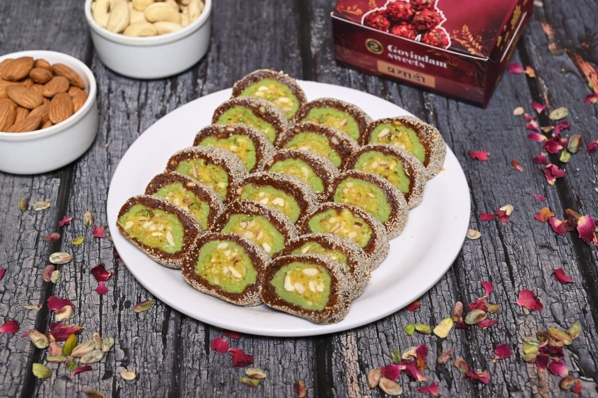 Premium fig-cashew cake with glossy texture showcasing rich dried fruit pieces