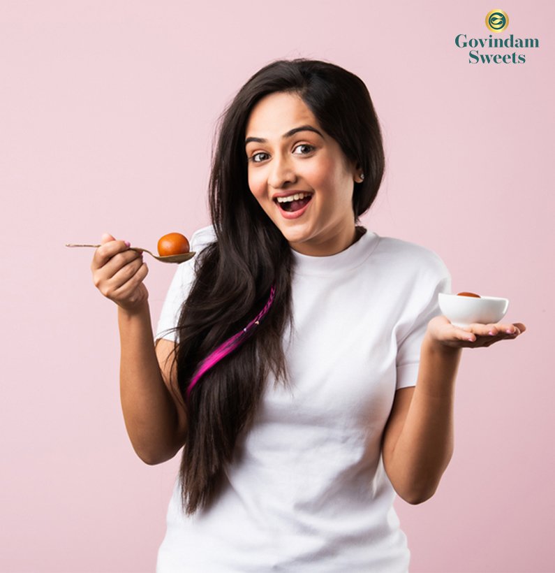 Gulab Jamuns packed in a premium gift box by Govindam Sweets