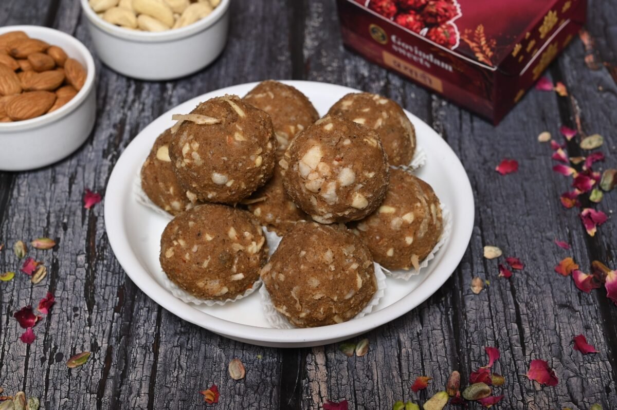 Balwan Laddu served with milk as pre-workout energy booster
