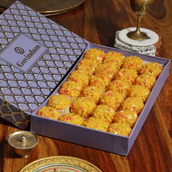 Jodhpuri Laddu in decorative Govindam Sweets gift box