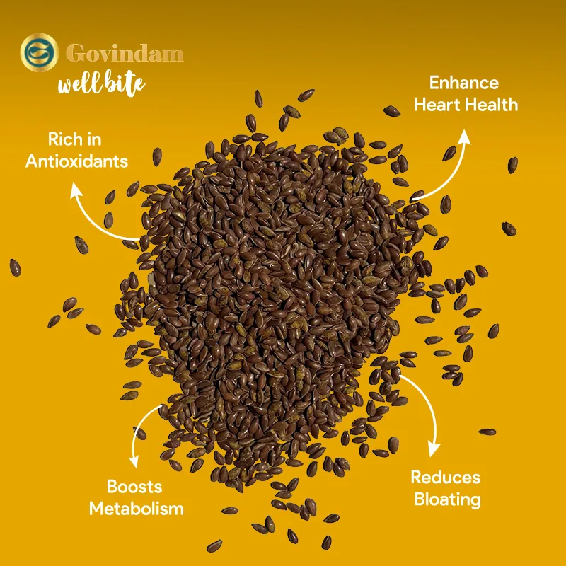 Premium quality flax and cumin seeds before roasting process