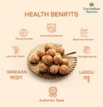 Vardan Laddu placed on a silver thali with Tulsi and decorative items