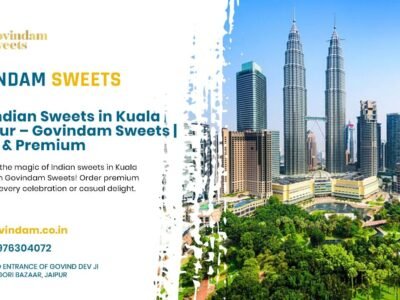 Fresh Indian sweets display at Govindam's premier sweet shop in Kuala Lampur