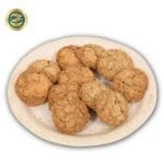 Clear pack of millet coconut cookies with nutritional highlights