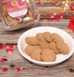 Close-up of Millets Coconut Cookies with crisp edges and coconut topping