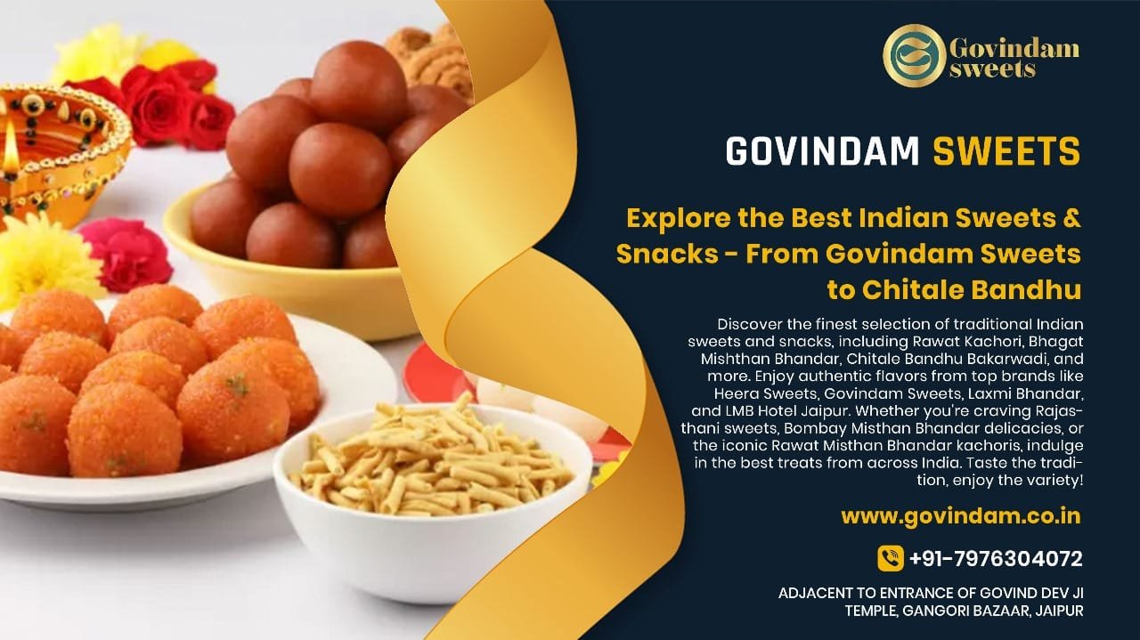 Govindam Sweets | Fastest Growing Rajasthani Mithai Brand 1 Authentic Govindam Sweets mithai collection Image Keywords: Govindam Sweets, Rajasthani mithai, traditional sweets, Indian desserts