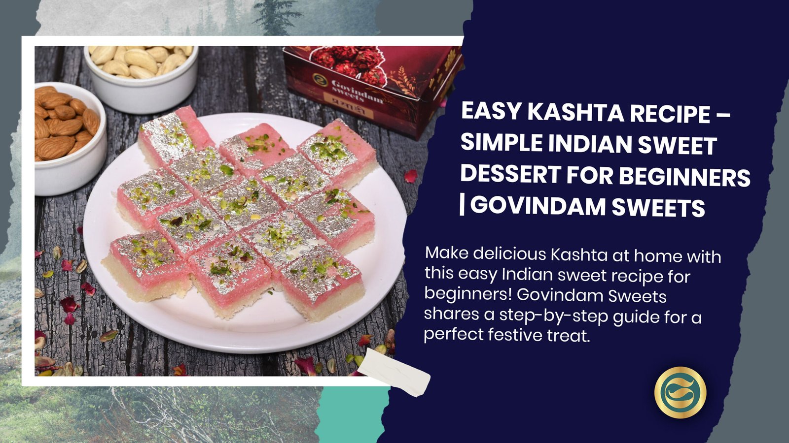 Easy Kashta Recipe - Ultimate Beginner's Complete Guide 1 Kashta recipe showing creamy milk dessert in brass bowl garnished with almonds pistachios saffron strands