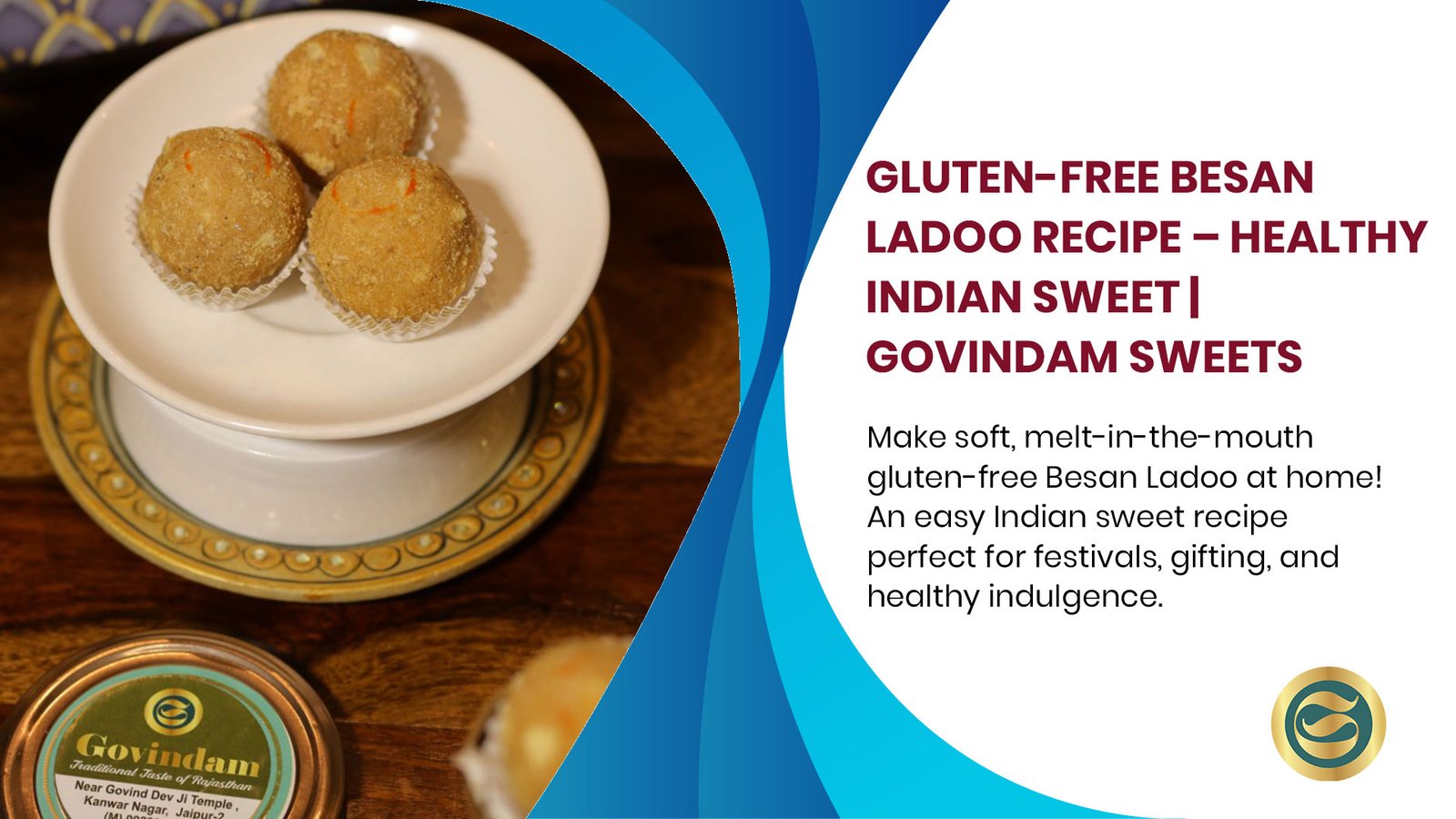 Gluten-Free Besan Ladoo Recipe - Ultimate Healthy Complete Guide 1 Besan Ladoo recipe showing golden-brown spheres on silver plate garnished with pistachios and almonds