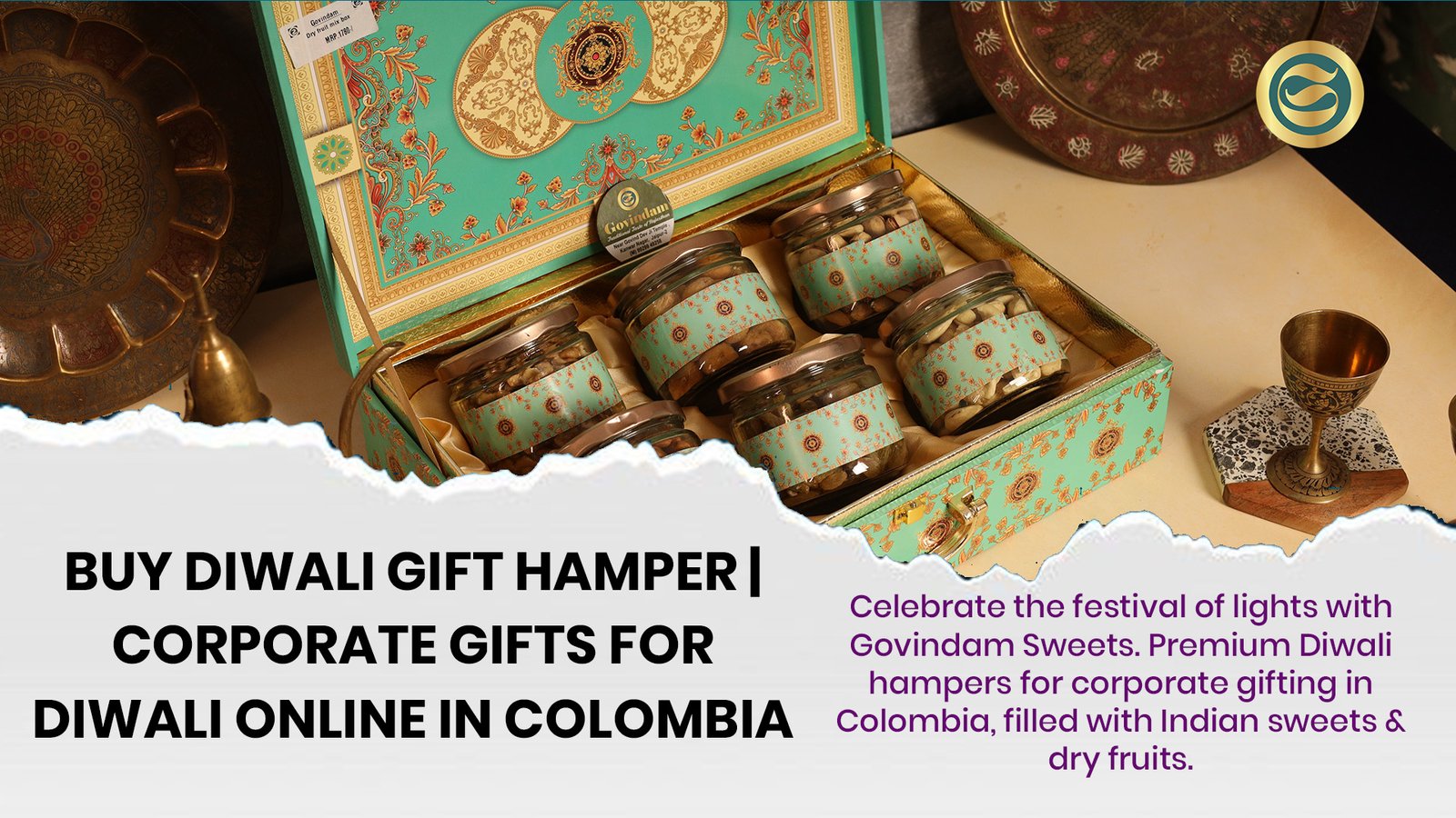 Buy Diwali Gift Hamper Corporate Gifts for Diwali Online Colombia 1 Premium Diwali gift hamper Colombia authentic Indian sweets dry fruits corporate gifts
