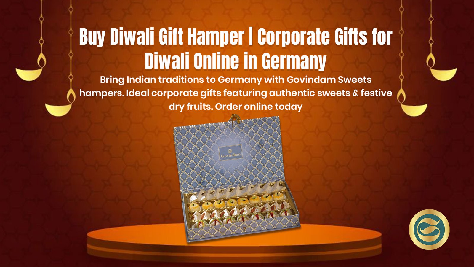 Buy Diwali Gift Hamper Corporate Gifts for Diwali Online Germany 1 Premium Diwali gift hamper Germany authentic Indian sweets dry fruits corporate gifts