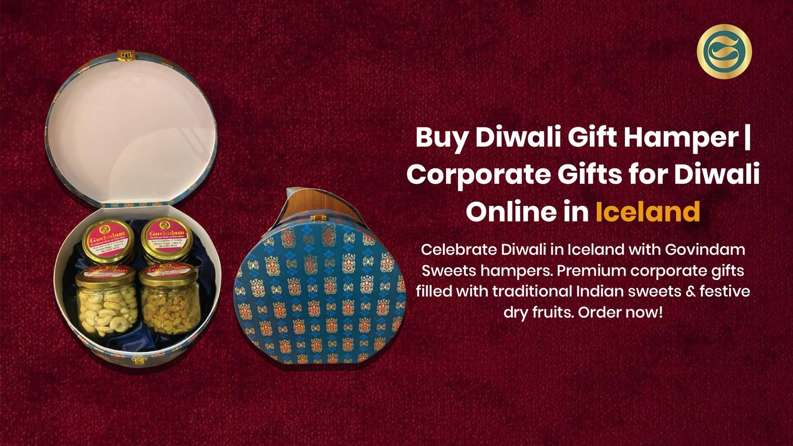 Buy Diwali Gift Hamper Corporate Gifts for Diwali Online Iceland 1 Premium Diwali gift hamper Iceland authentic Indian sweets dry fruits corporate gifts