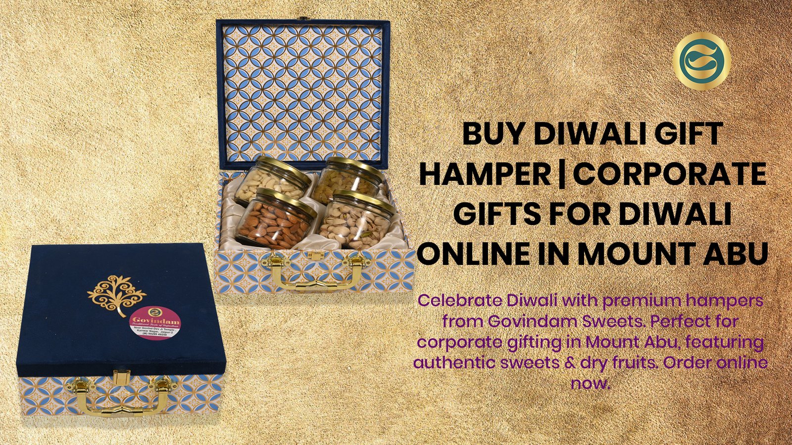 Buy Diwali Gift Hamper Corporate Gifts for Diwali Online Mount Abu 1 Premium Diwali gift hamper Mount Abu authentic Rajasthani sweets dry fruits corporate gifts