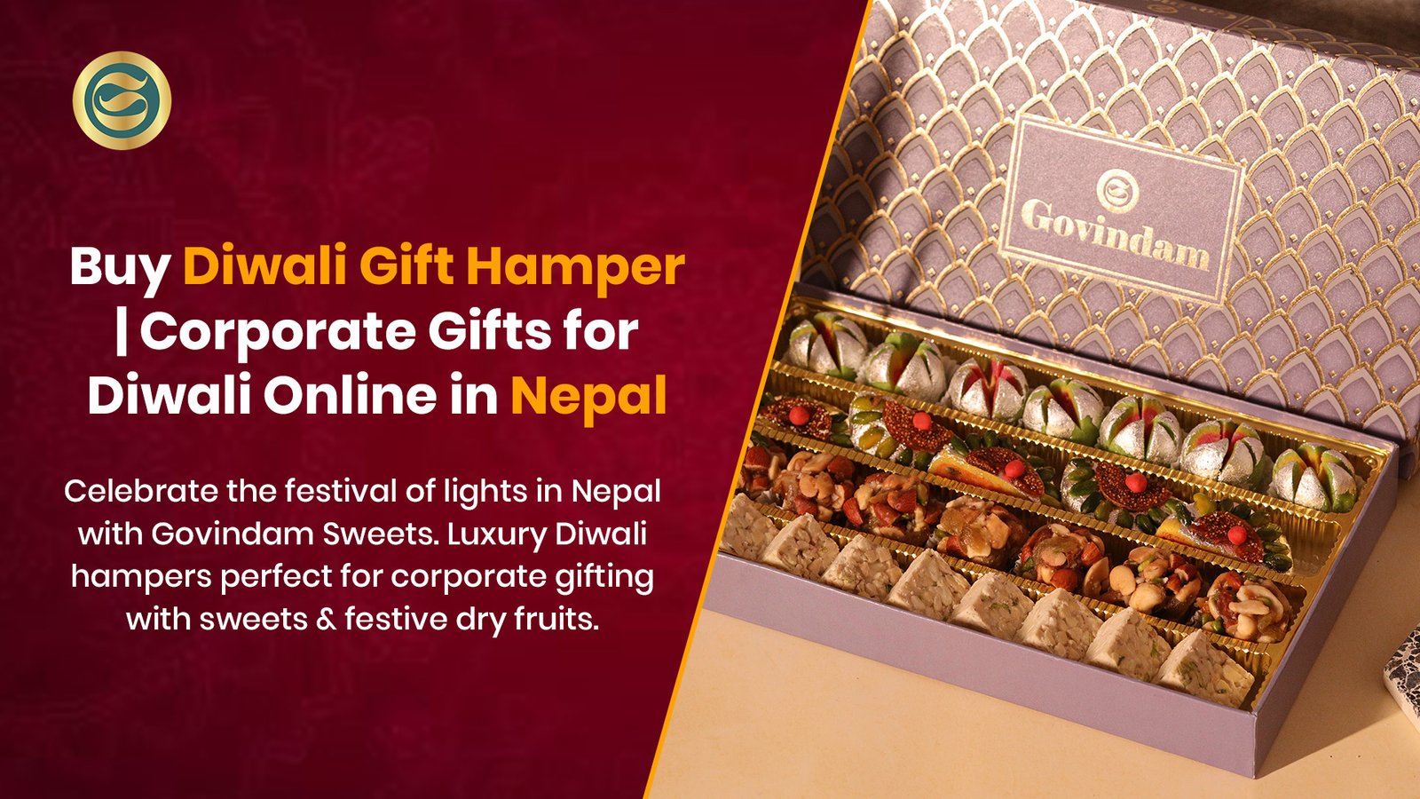 Buy Diwali Gift Hamper Corporate Gifts for Diwali Online Nepal 1 Luxury Diwali gift hamper Nepal authentic Indian sweets dry fruits corporate gifts