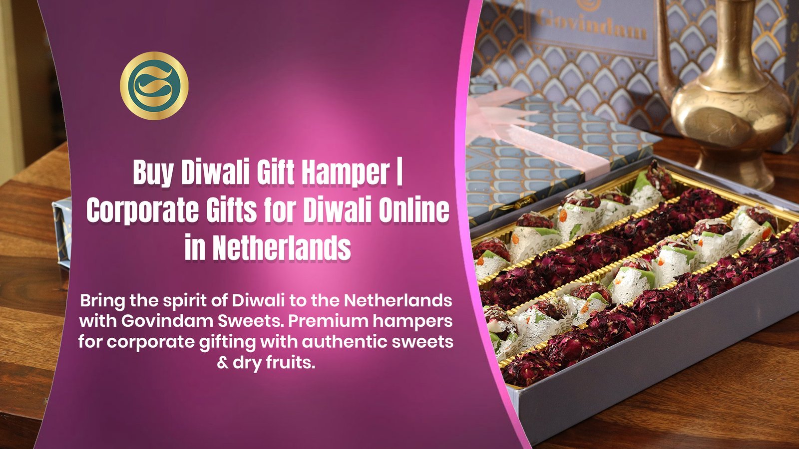 Buy Diwali Gift Hamper Corporate Gifts for Diwali Online Netherlands 1 Premium Diwali gift hamper Netherlands authentic Indian sweets dry fruits corporate