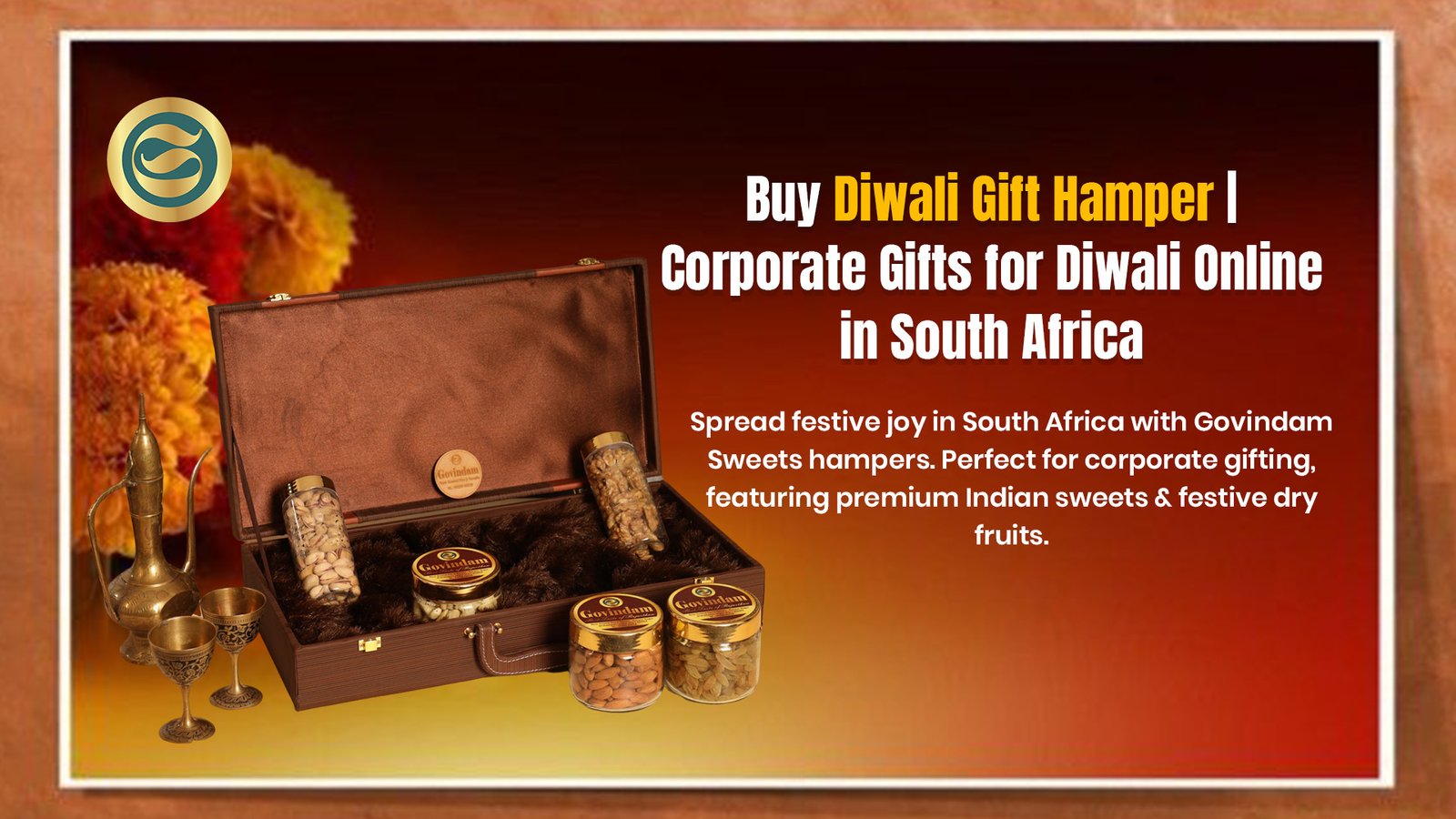 Buy Diwali Gift Hamper Corporate Gifts for Diwali Online South Africa 1 Premium Diwali gift hamper South Africa authentic sweets dry fruits corporate gifts