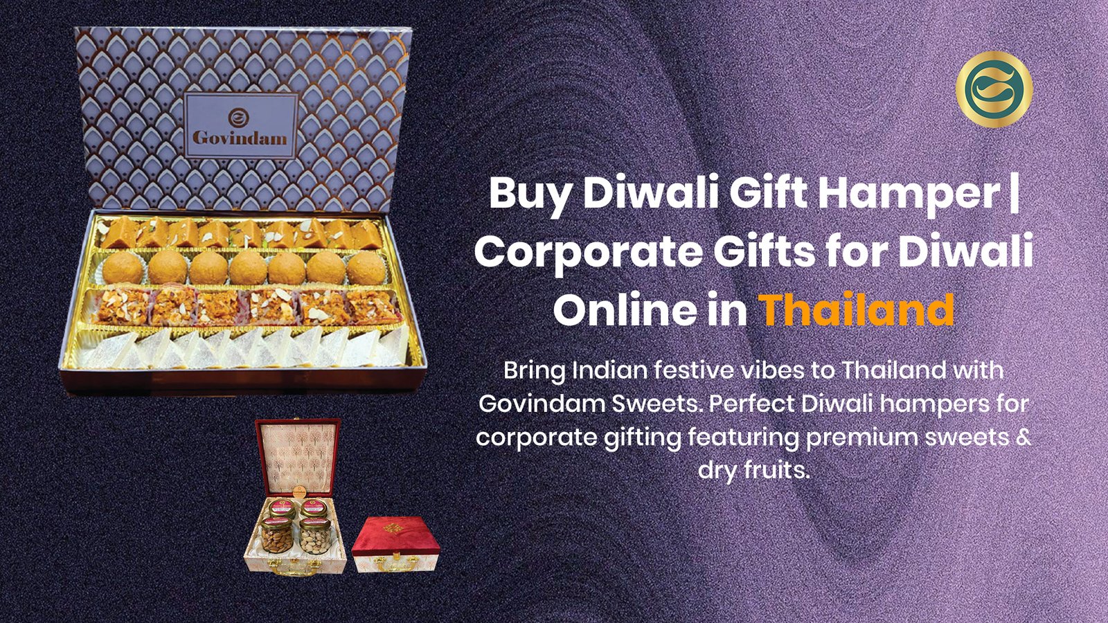 Buy Diwali Gift Hamper Corporate Gifts for Diwali Online Thailand 1 Premium Diwali gift hamper Thailand authentic Indian sweets dry fruits corporate gifts