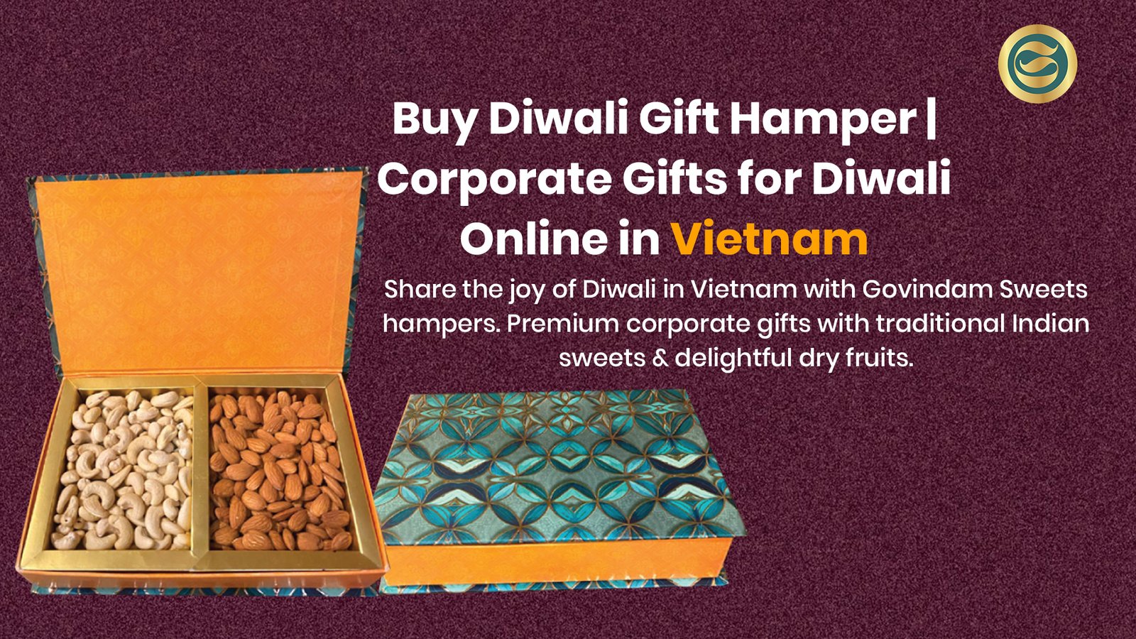 Buy Diwali Gift Hamper Corporate Gifts for Diwali Online Vietnam 1 Premium Diwali gift hamper Vietnam authentic Indian sweets dry fruits corporate gifts