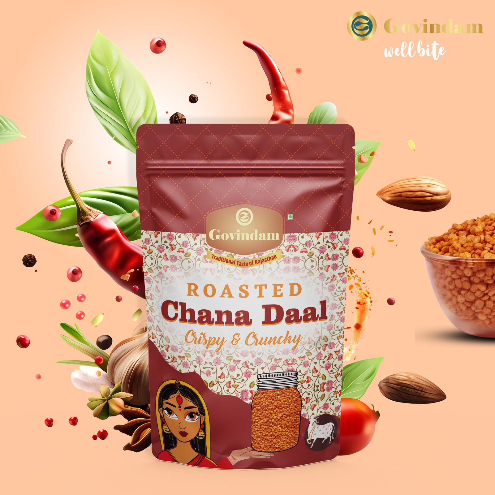 Chana-Dal-Premium-Wholesale-Bulk-Split-Bengal-Gram-Govindam Chana Dal featuring golden yellow split bengal gram perfectly cleaned - premium authentic bulk pulses