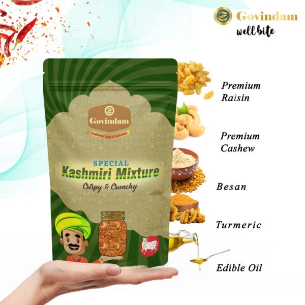 Kashmiri Mixture luxury gift packaging showing wooden boxes silk pouches premium jars for corporate gifting