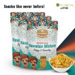 Navratan Mixture festive setting with Diwali decorations diyas rangoli showing premium nine treasure celebration snack