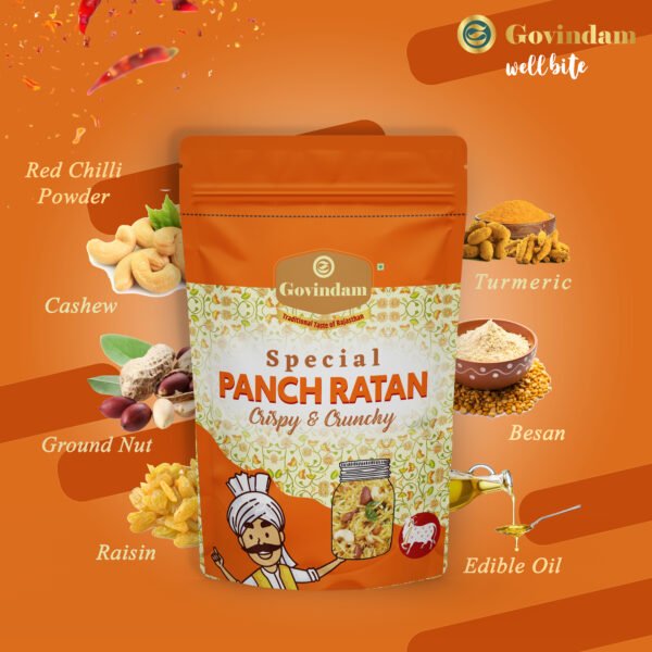 Panch Ratan traditional preparation showing sand roasting peanuts hand pressing sev authentic heritage cooking methods