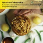 Athana Mirchi Achar B2B wholesale premium packaging showing stuffed green chilies in mustard oil authentic