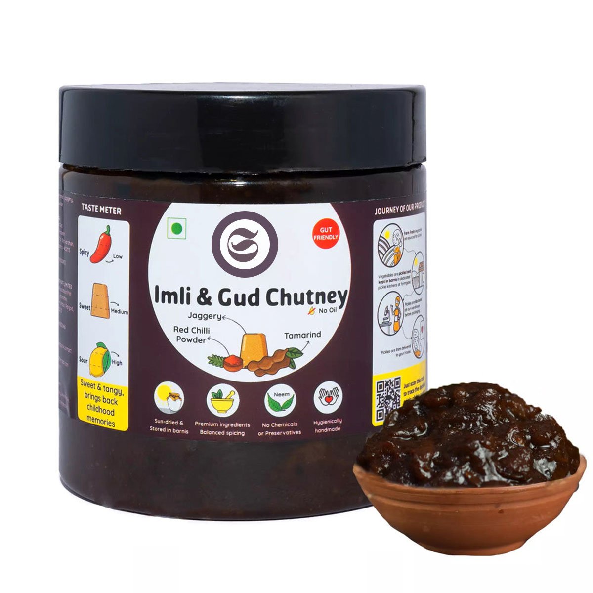 Imli-Gud-Chutney-B2B-Wholesale-Sweet-Tangy-Chat-Essential Imli Gud Chutney B2B wholesale manufacturer Govindam Sweets showing factory direct bulk tamarind jaggery chat essential