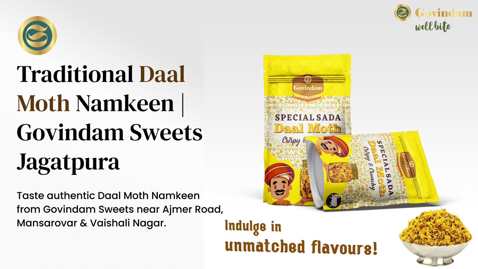 Daal Moth Namkeen traditional authentic spicy Jagatpura Jaipur Govindam