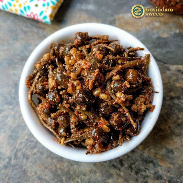 Ker Sangri Pickle B2B wholesale manufacturer Govindam Sweets showing premium desert gold ker beans sangri pods