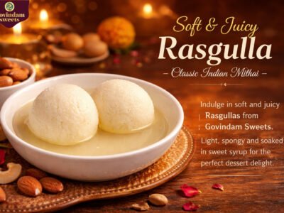 Soft juicy Rasgulla made with pure fresh chhena Govindam Sweets Gangori Bazaar Pink City Jaipur